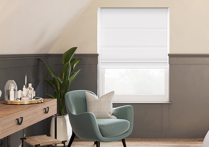 Atina (Blackout), Bright White - Twist&Fit Roman Blind - Image 3